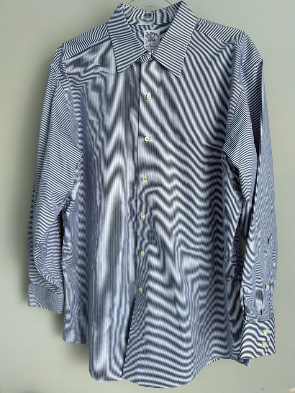 Brooks Brothers Blue & White Striped Dress Shirt, EUC, 16/33